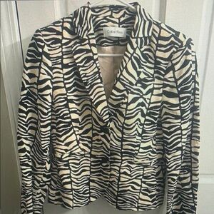 Calvin Klein Black and White Zebra Print Women's Jacket
